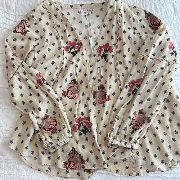 Willow & Clay | Tops | Cream Embroidered Floral Cardigankimono | Poshmark